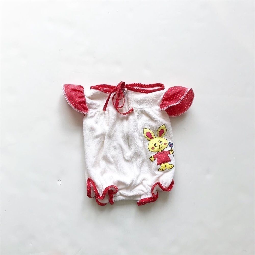 Vintage Bunny terry cloth romper looks 3-6 months